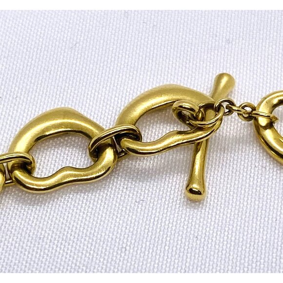 SOLD!!! Tiffany & Co Elsa Peretti Open Heart 18k 750 Bracelet Toggle 7.25" - Picture 5 of 10